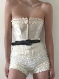 Coquette Lace Ruffled Ruched Shorts