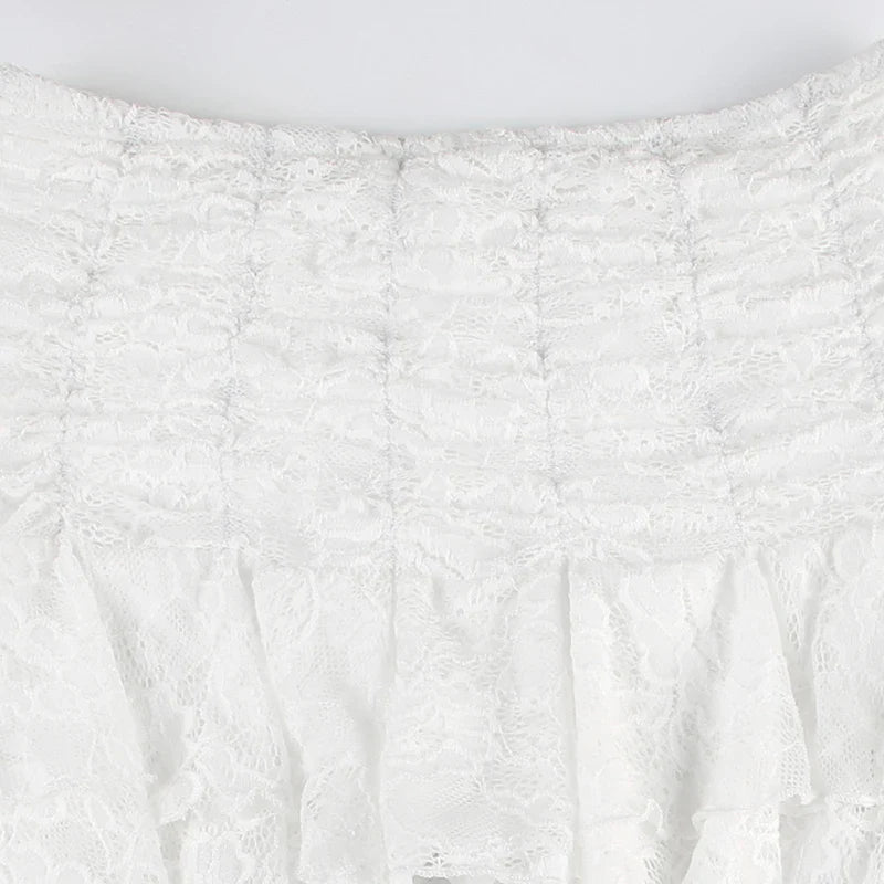Lace Ruffle Mini Skirt
