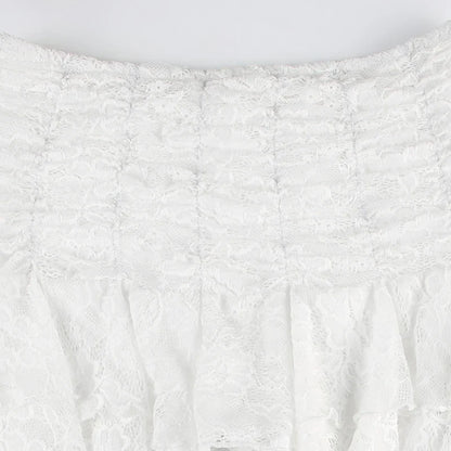 Coquette Lace Ruffle Mini Skirt