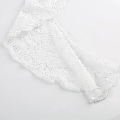 Lace Ruffle Mini Skirt