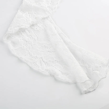 Coquette Lace Ruffle Mini Skirt