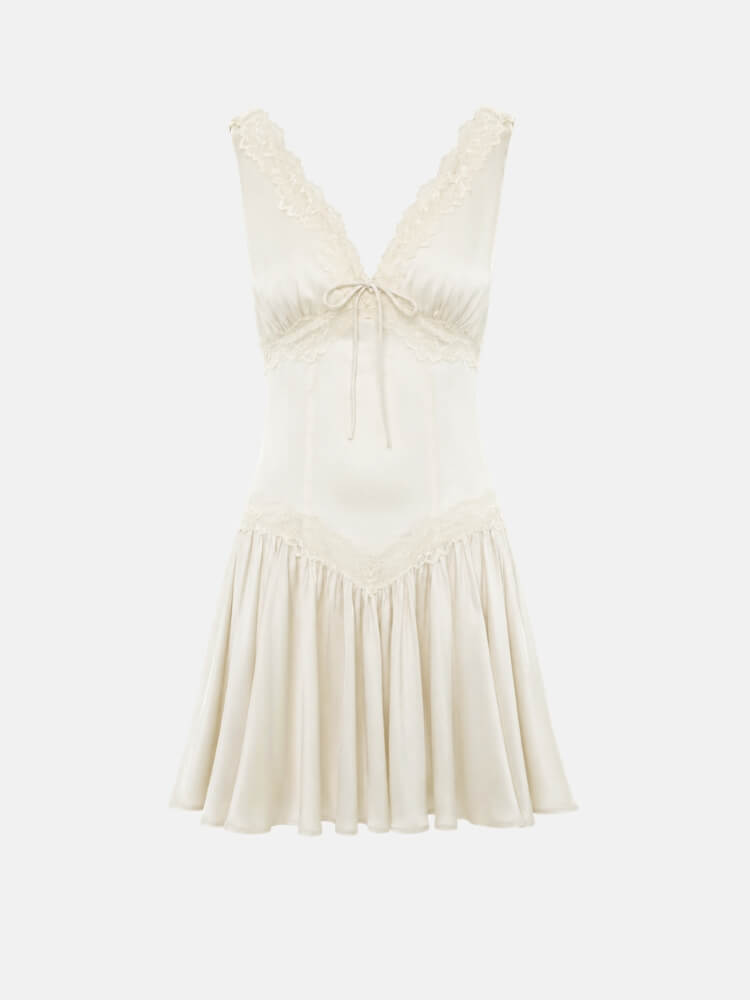 Coquette Lace Trim Mini Dress
