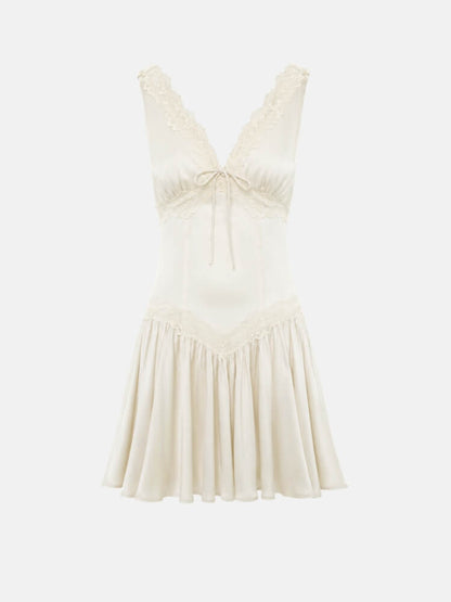 Coquette Lace Trim Mini Dress