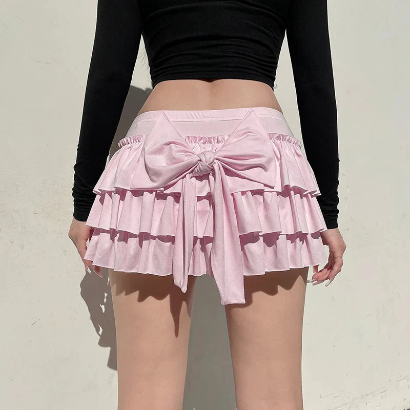 Layered Bow Mini Skort