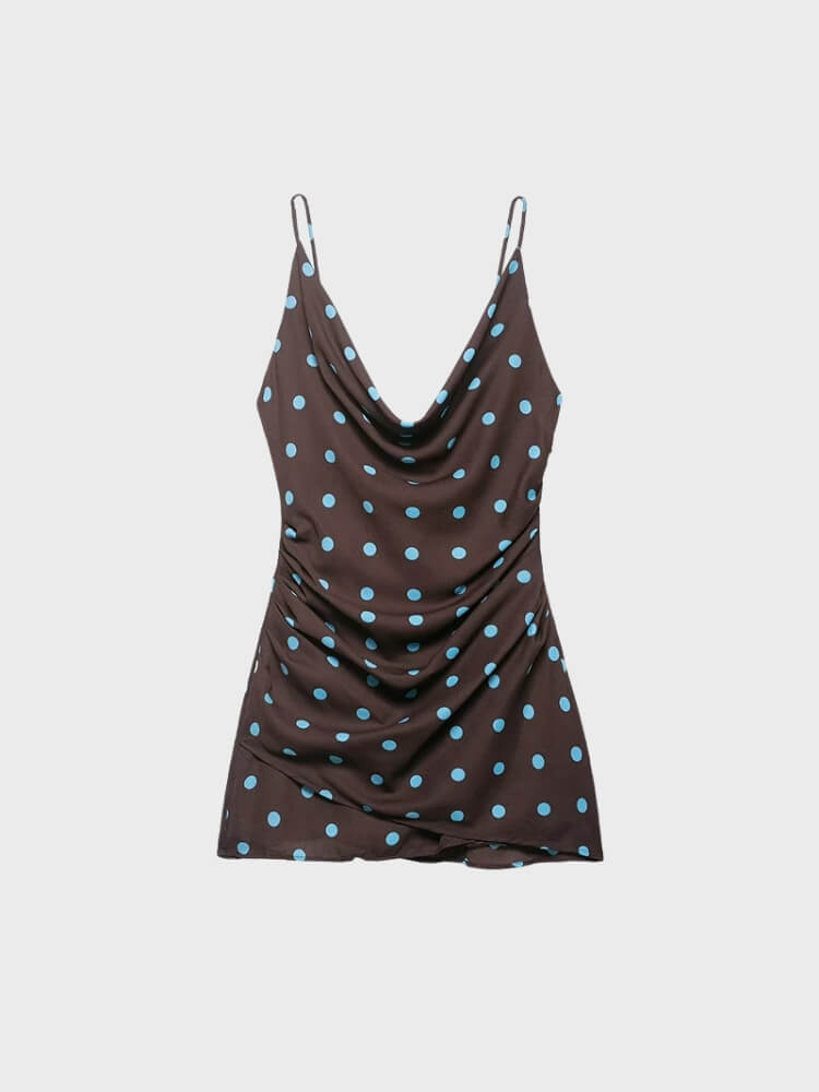 Coquette Polka Dot Satin Mini Dress