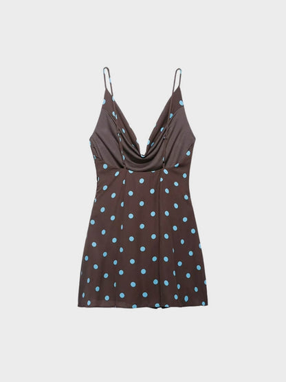 Coquette Polka Dot Satin Mini Dress