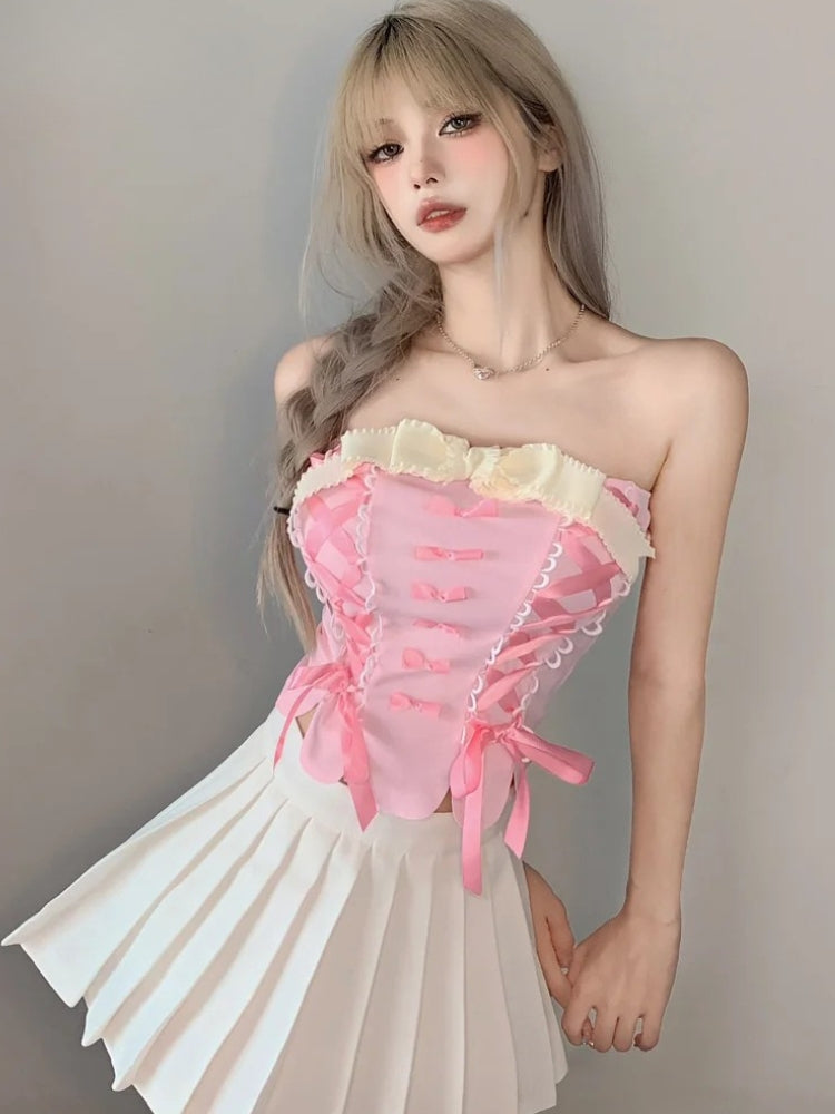 Coquette Ribbon Bow Tube Top