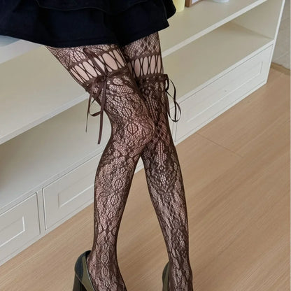 Coquette Ribbon Tie Lace Thigh