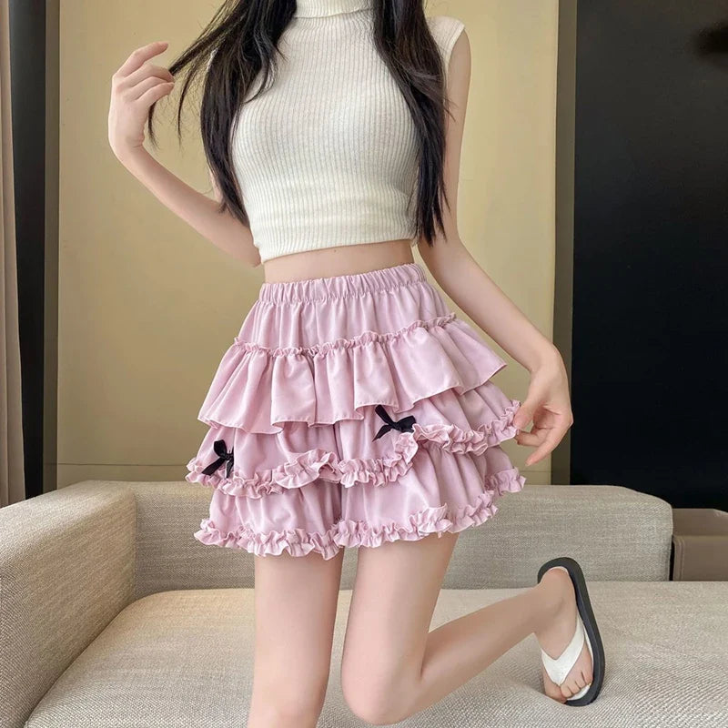 Coquette Ruffle Layered Mini Skirt