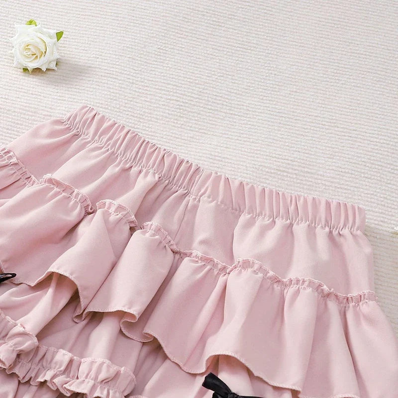 Coquette Ruffle Layered Mini Skirt