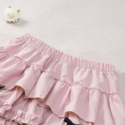 Coquette Ruffle Layered Mini Skirt