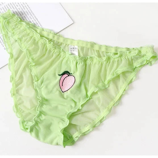 Coquette Ruffle Mesh Thong