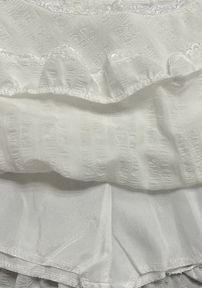 Ruffled Lace Mini Skirt