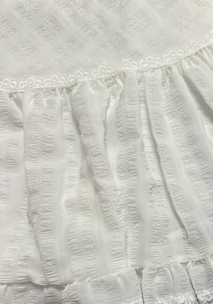 Ruffled Lace Mini Skirt