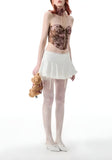 Ruffled Lace Mini Skirt