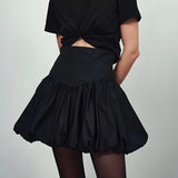 Corset Waist Mini Bubble Skirt