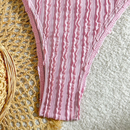 Crinkle Bandeau Bikini Set