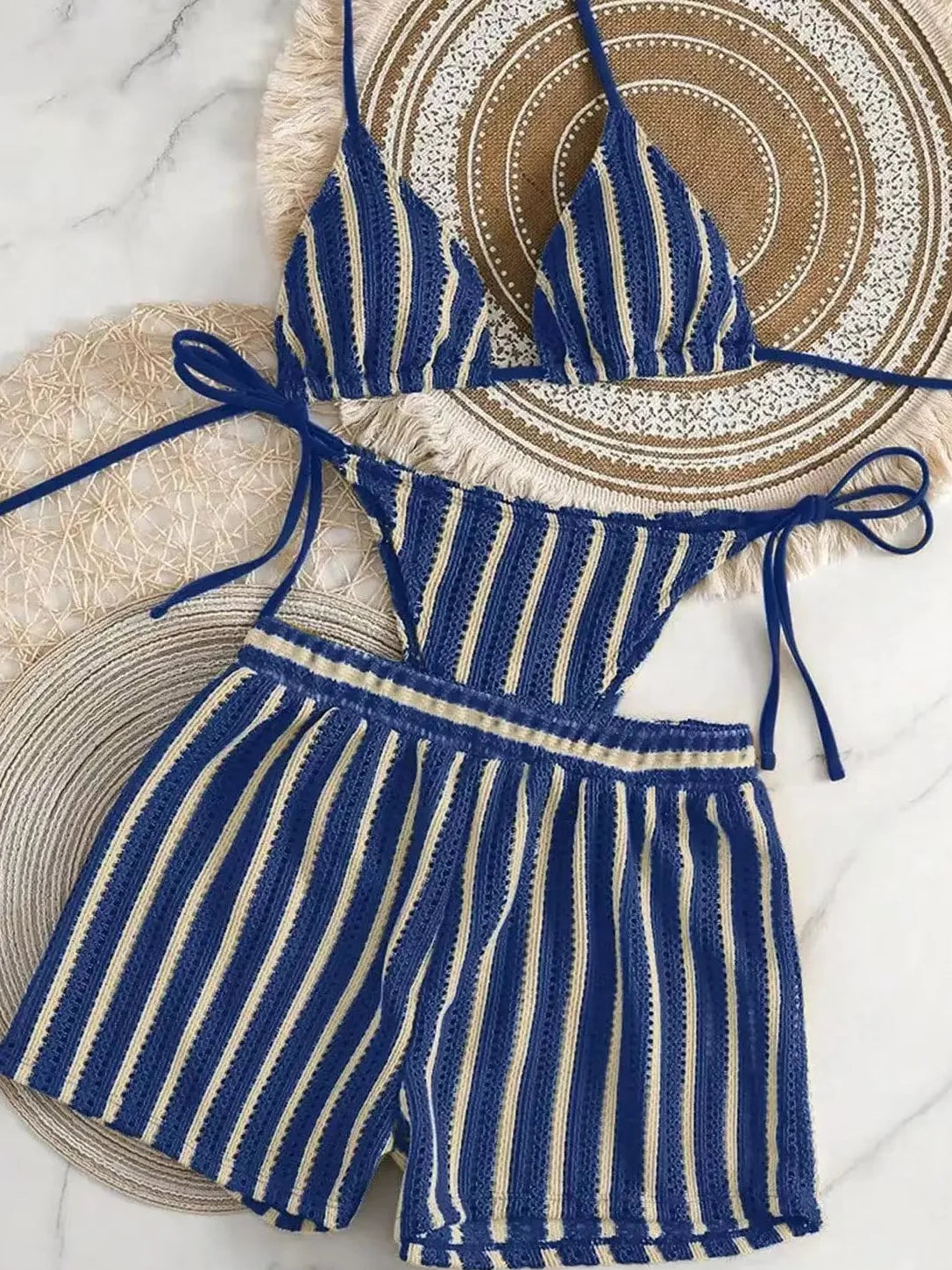 Crochet Three Piece Bikini Set