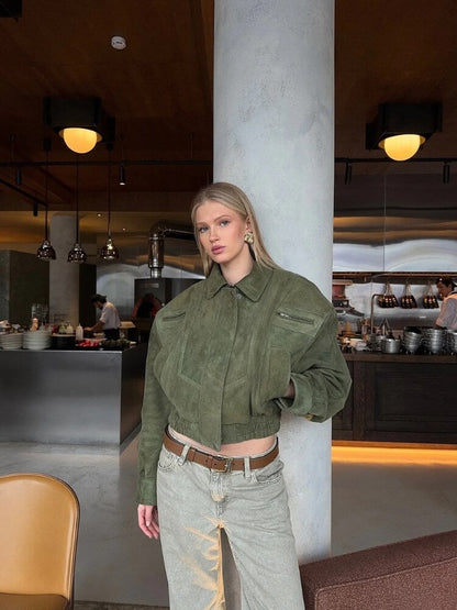 Cropped Suede Jacket