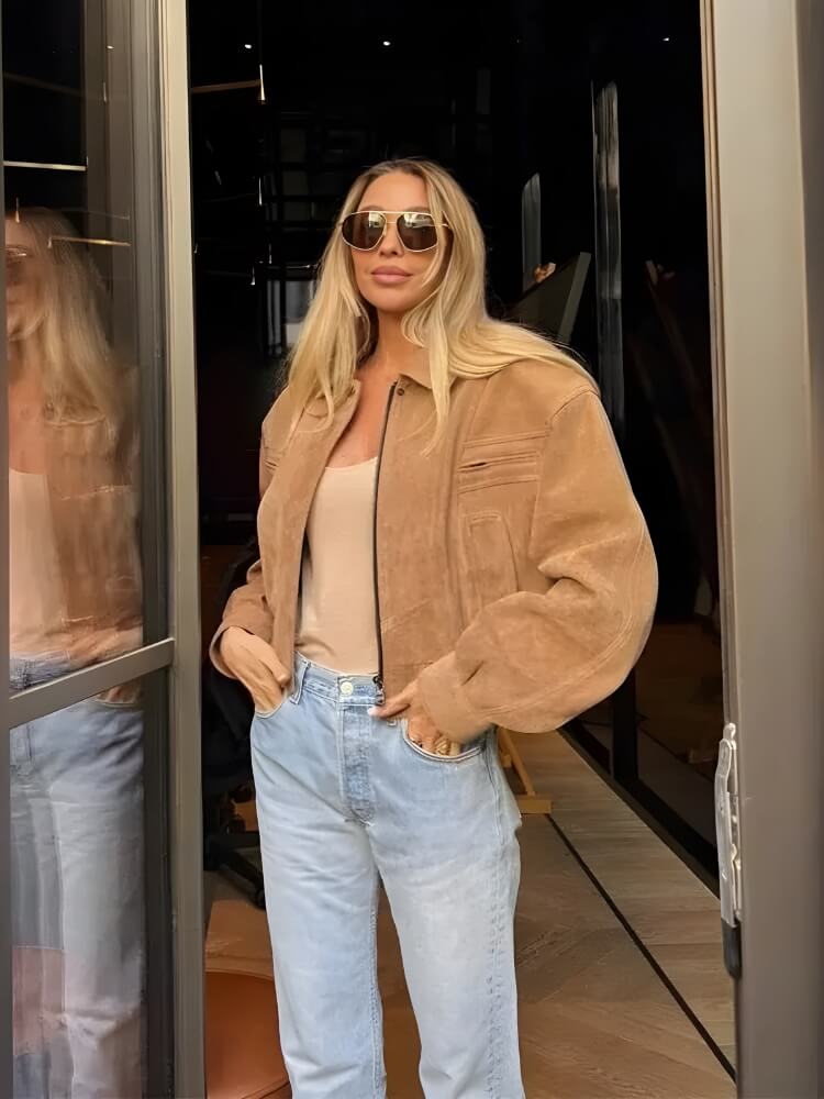 Cropped Suede Jacket