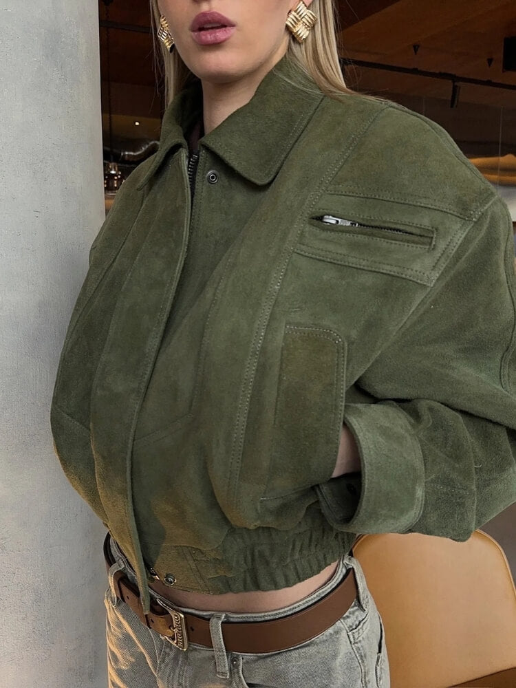 Cropped Suede Jacket