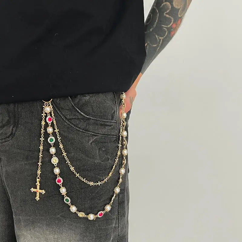 Cross Charm Waist Chain