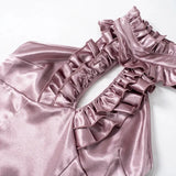 Cut Out Ruffled Halter Neck Top