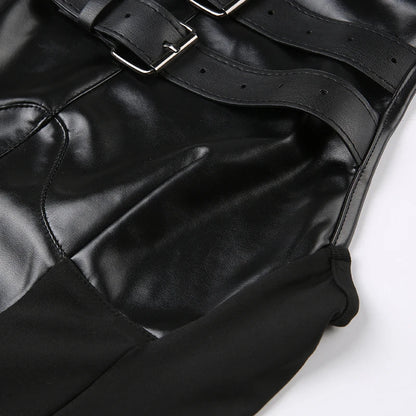 Cyberpunk Faux Leather Crop Top