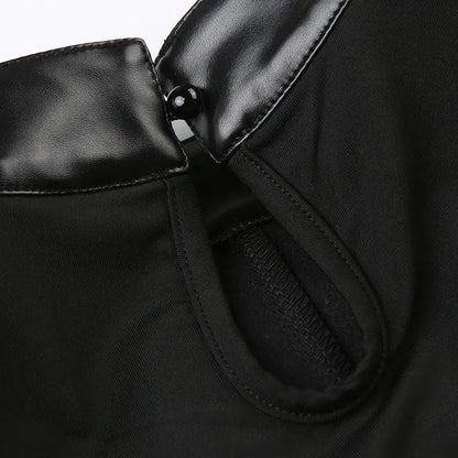 Cyberpunk Faux Leather Crop Top