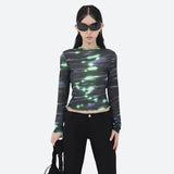 Cyberpunk Green Lights Mesh Top