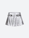 Premium Cyberpunk Metallic Mini Skirt for Trendy Fashion