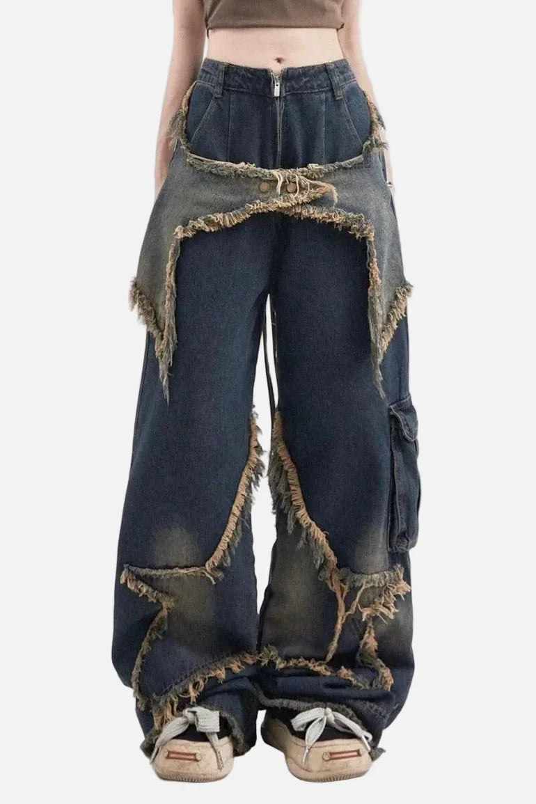A girl wearing DAXUEN star jeans 2