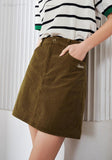 Dark Academia Corduroy Mini Skirt