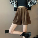 High Waist Corduroy Shorts