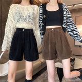 High Waist Corduroy Shorts