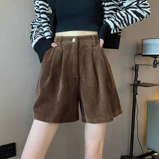 High Waist Corduroy Shorts