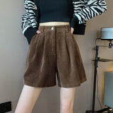 High Waist Corduroy Shorts