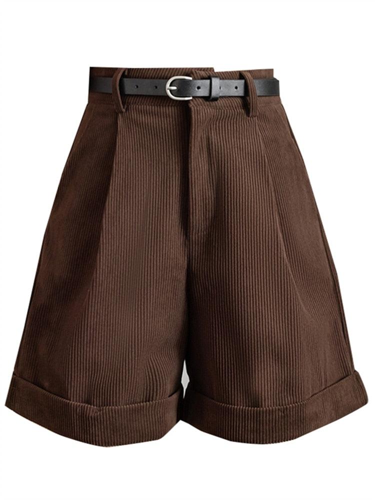Dark Academia High-Waisted Shorts