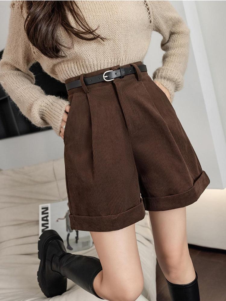 Dark Academia High-Waisted Shorts