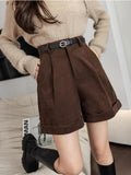 Dark Academia High-Waisted Shorts