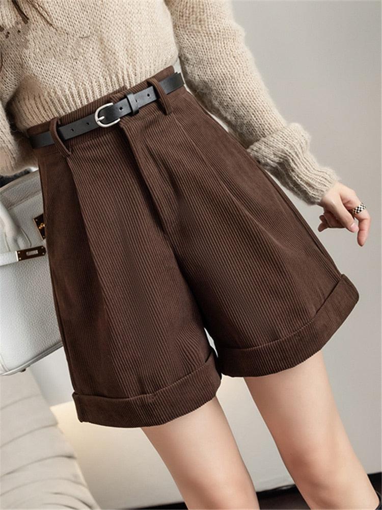 Dark Academia High-Waisted Shorts