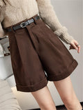 Dark Academia High-Waisted Shorts