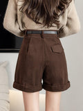 Dark Academia High-Waisted Shorts