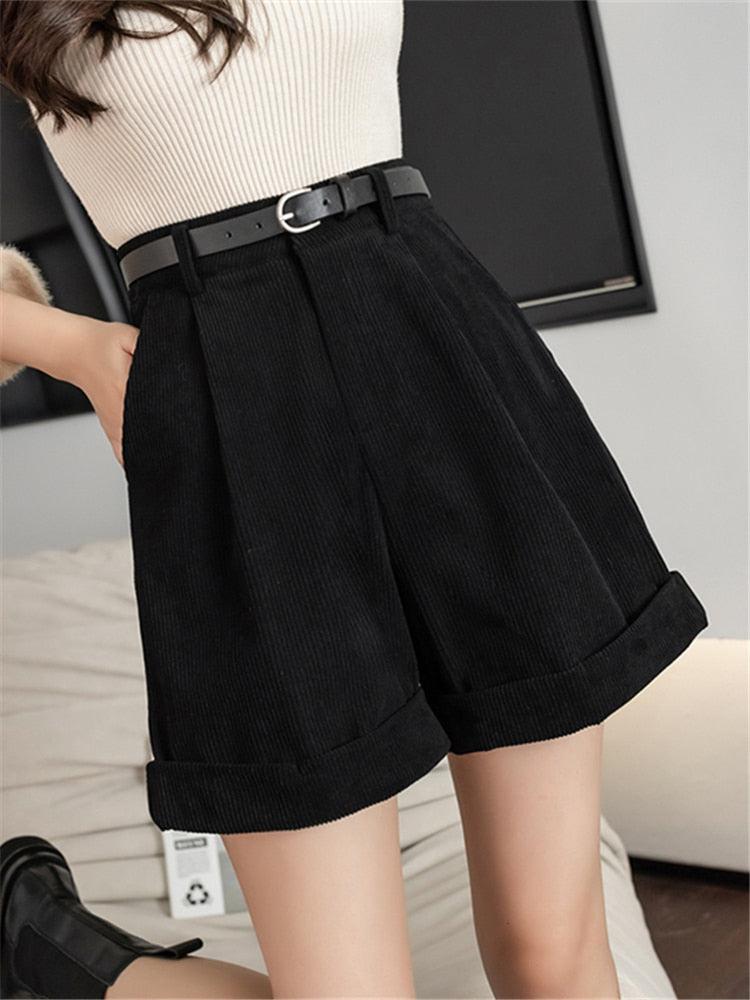 Dark Academia High-Waisted Shorts
