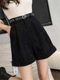 Dark Academia High-Waisted Shorts