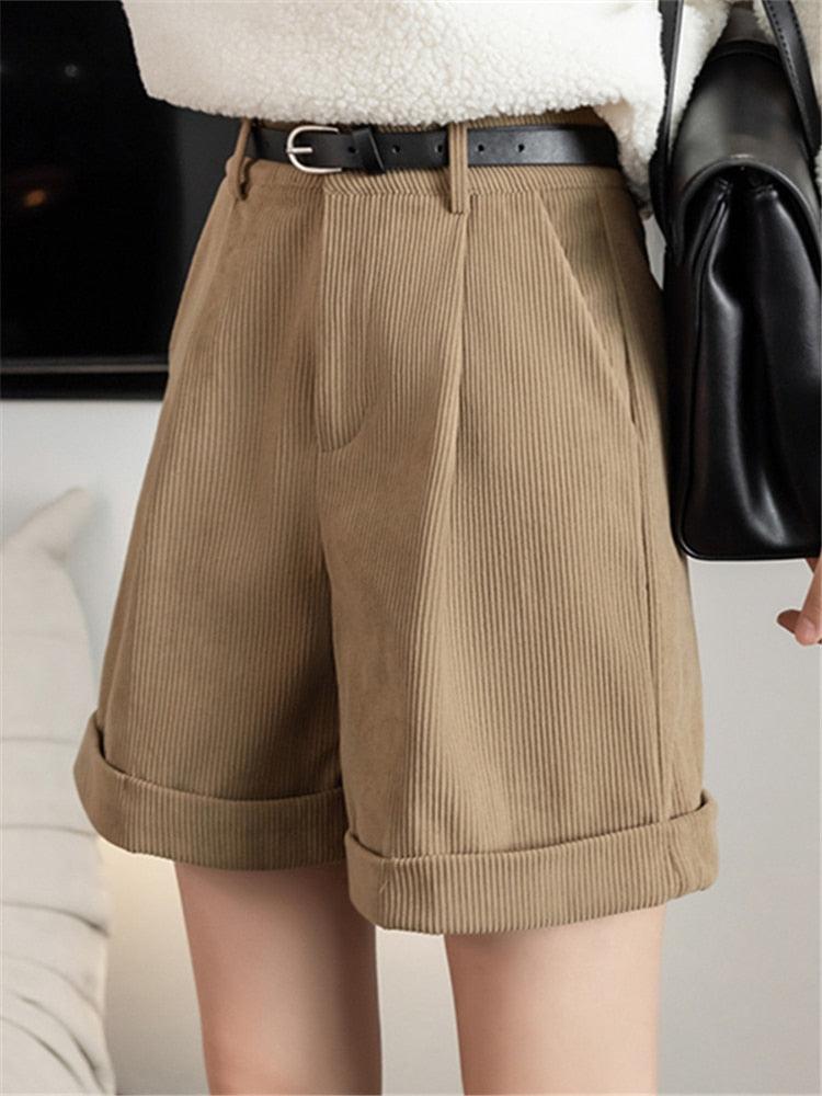 Dark Academia High-Waisted Shorts