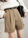 Dark Academia High-Waisted Shorts