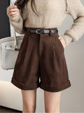 Dark Academia High-Waisted Shorts