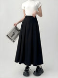 Elegant Dark Academia Pleated Midi Skirt for Timeless Style