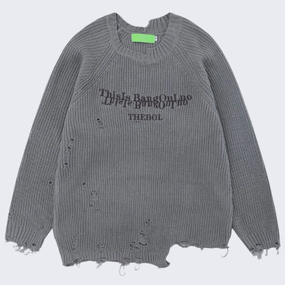 Distressed Knit Sweater